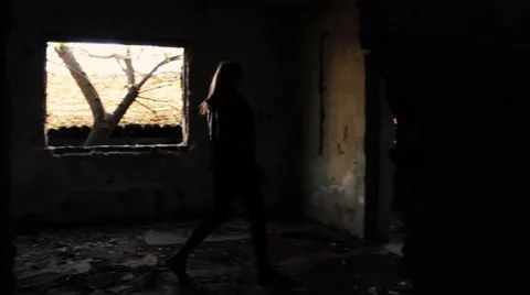 Masked Killer Scene Stock Footage 32028706