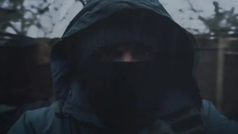 Masked man with Stock Footage 154427855