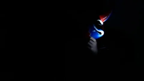 Masked man with horns 스톡 동영상 73931186