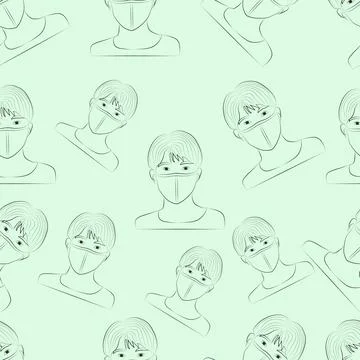 Masked man pattern Stock Illustration