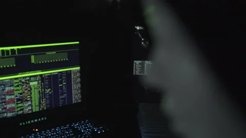 Masked Man Running Code Stock Footage 208746141
