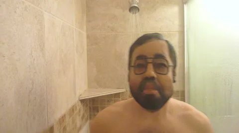 The Masked Man Showering 1 Stock Footage 46545542