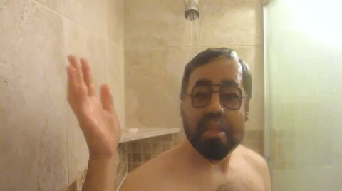 The Masked Man Showering 2 Stock Footage 46545664