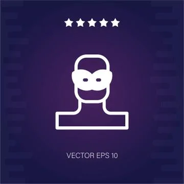 Masked man vector icon Stock Illustration