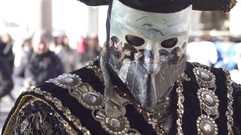 Masked man in Venice Stock Footage 82273258