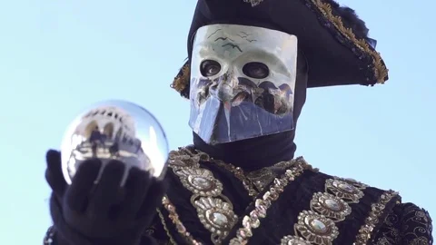 Masked man in Venice Stock Footage 82273305