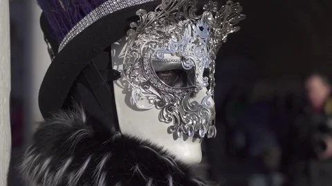 Masked man in Venice Stock Footage 82432055