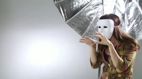 Masked Model CU Stock Footage 22776544