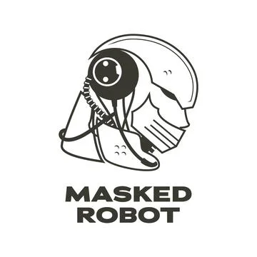 Masked Robot Logo Ilustración de archivo