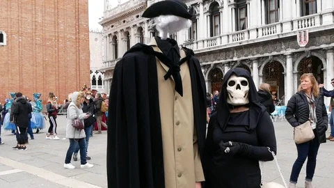 Masked scary at a Venice Stock Footage 124202204