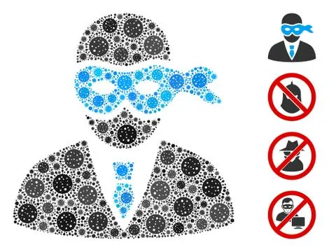 Masked Thief Mosaic of CoronaVirus Elements Stock Illustration