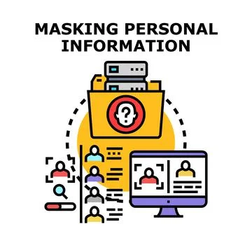 Masking personal data for digital privacy protection Illustrazione stock