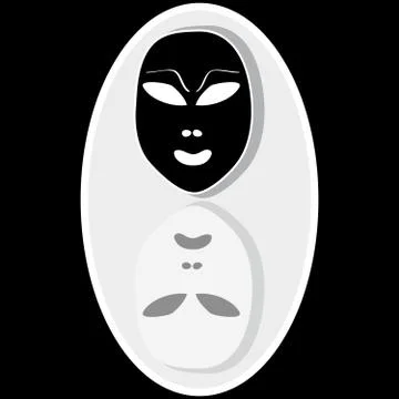 Masks on black background Stock Illustration