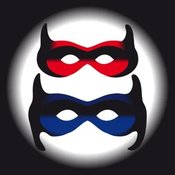 Masks on dark background Stock Illustration