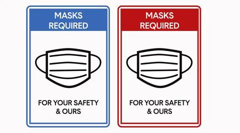 Masks Required Sign Set Stock Illustration
