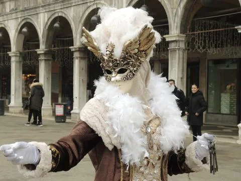 Masks at the Venice Carnival in Italy Stock Photos