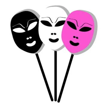 Masks on white background Stock Illustration