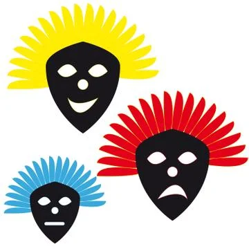 Masks on white background Stock Illustration