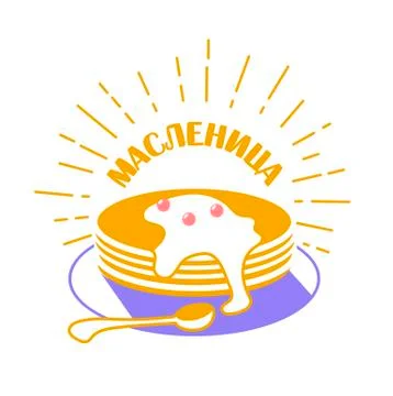 Maslenitsa Russian  icon in a linear Illustrazione stock