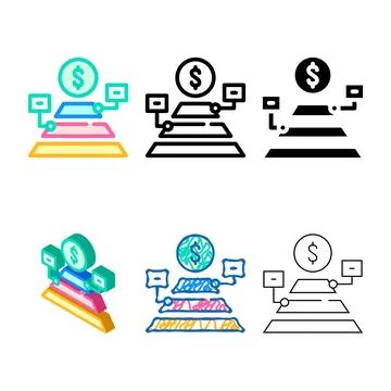 Maslow range pyramid color icon vector sign Stock Illustration