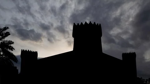 Masmak Fort in Riyadh, Time Lapse at Sunrise with Fast Clouds, Saudi Arabia Stock Footage 287735487