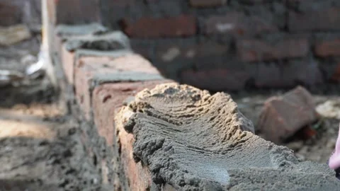 Mason Applying Mortar 스톡 동영상 332587592