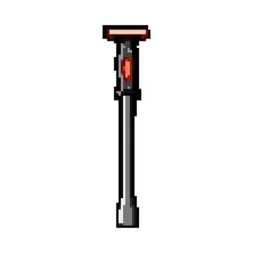Mason brick chisel pixel art vector illustration Stock Illustration