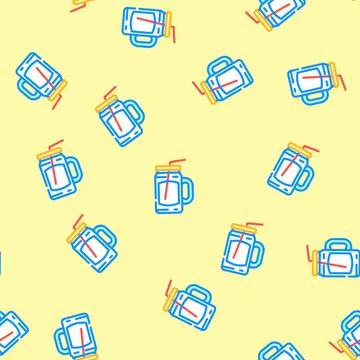 Mason jar glass package vector seamless pattern 스톡 일러스트