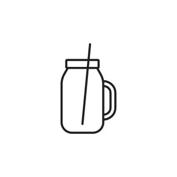 Mason jar icon vector on white background Stock Illustration