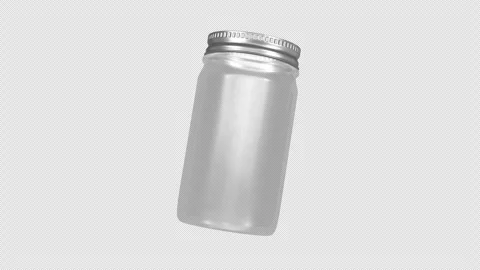 Mason Jar Rotating on a Transparent Background. Seamless Loop. 4K Vídeo Stock 311374242