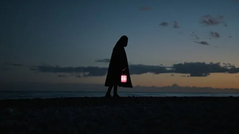 Mason With Tabarro Walking Silhouette Stock Footage 301914772