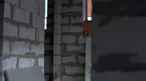 Mason worker making sidewalk pavement with stone blocks Stock Footage 57935875