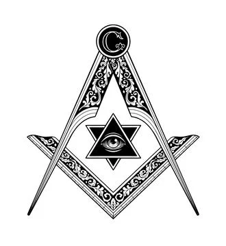 Masonic compass and square Stock Illustration