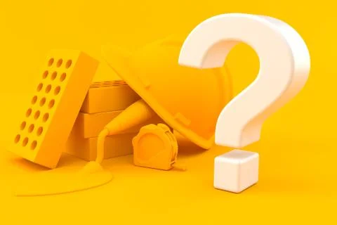 Masonry background with question mark Stock Illustration