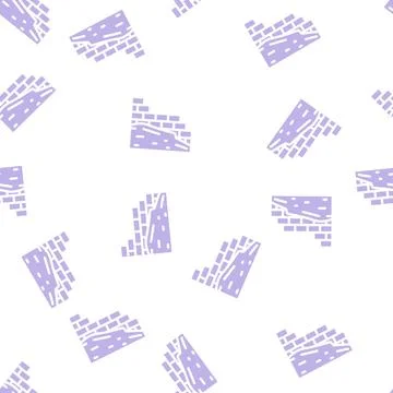 Masonry building glyph vector seamless pattern Stock Illustration