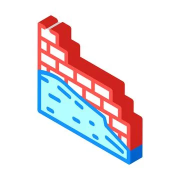 Masonry building isometric icon vector illustration Ilustración de archivo