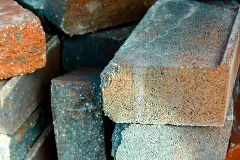 Masonry building materials, bricks Stock Photos