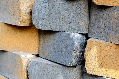 Masonry building materials, bricks Stock Photos