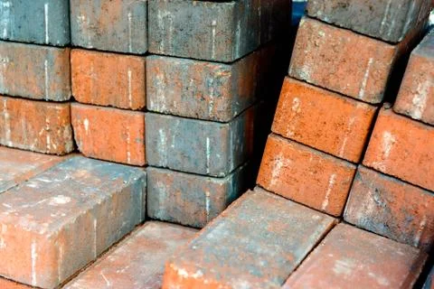 Masonry building materials, bricks Stock Photos