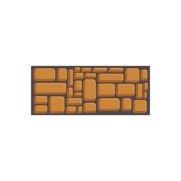Masonry cobblestone road surface forming rectangular panel Stock Illustration