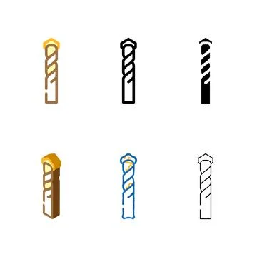 Masonry designs drill bit color icon vector Stock Illustration
