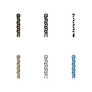 Masonry drill bit designs color icon vector Stock Illustration