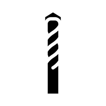 Masonry drill bit glyph icon vector illustration Stock Illustration