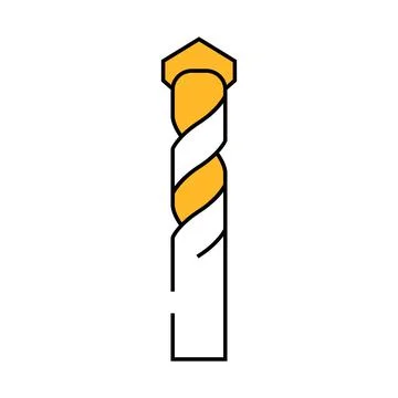 Masonry drill bit icon color illustration Stock Illustration