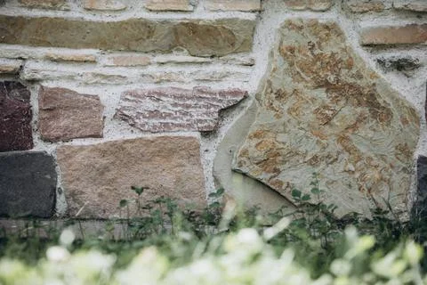 Masonry element of the wall of an ancient building Stock Photos