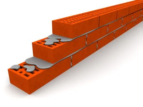 Masonry made of ceramic bricks 스톡 일러스트