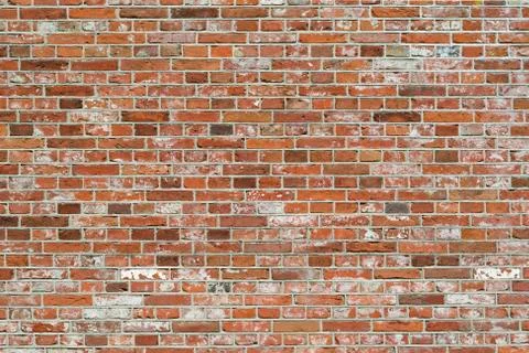 Masonry in a so-called standing brick bond with clipped pointing. Stock Photos
