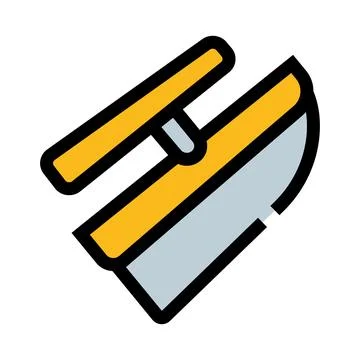 Masonry trowel applying plaster during construction or repair Stock Illustration