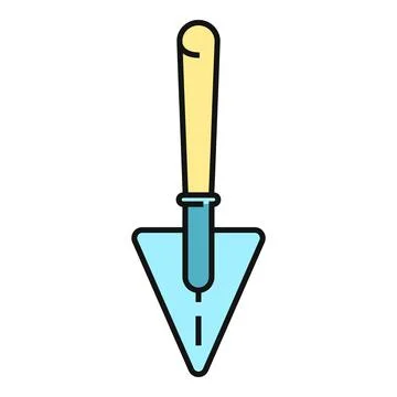 Masonry trowel featuring construction tool flat vector icon Stock Illustration