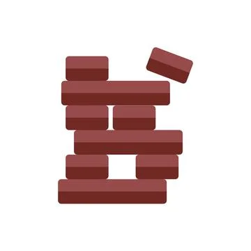 Masonry wall breaking apart instability concept 스톡 일러스트